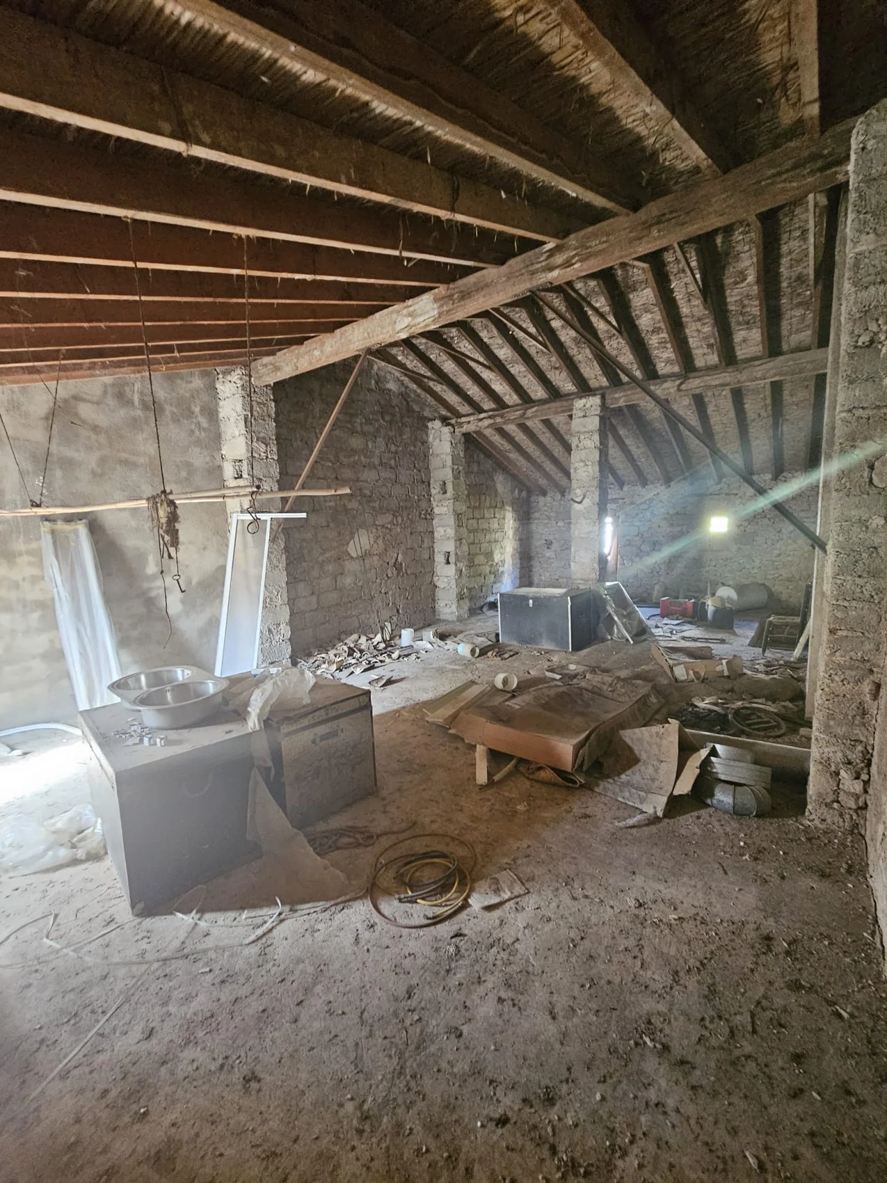 Espacio interior durante los trabajos de transformación